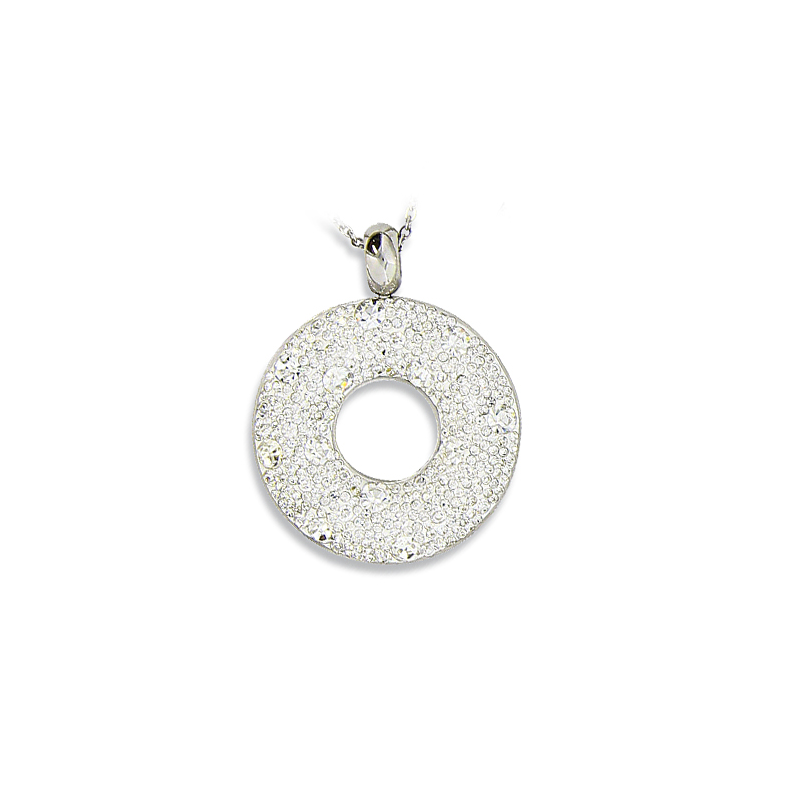Pendentif acier cristal