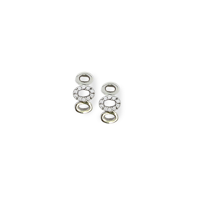 Boucles d'oreilles acier cristal