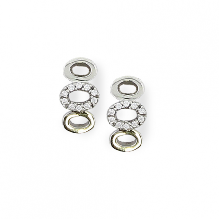 Boucles d'oreilles acier cristal