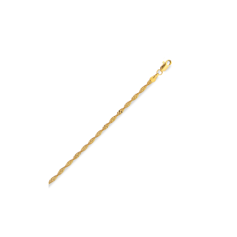 Chaîne plaqué or maille torsadée en 60 cm