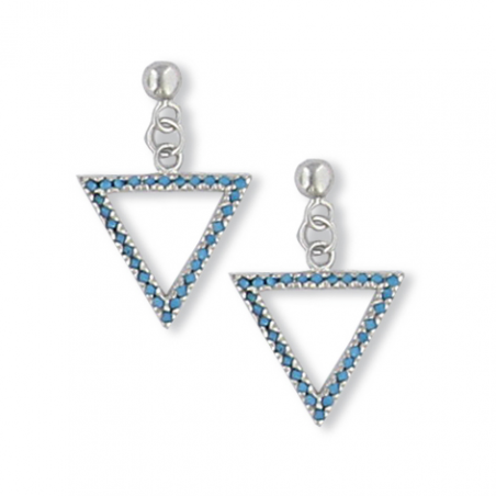 Boucles d'oreille argent oxyde turquoise