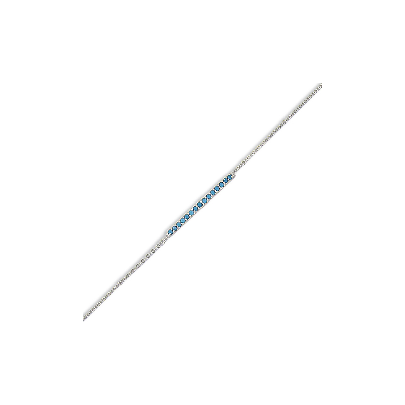 Bracelet argent oxyde turquoise en 18 cm (mise en longueur 16 cm)