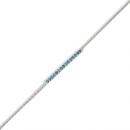 Bracelet argent oxyde turquoise en 18 cm (mise en longueur 16 cm)