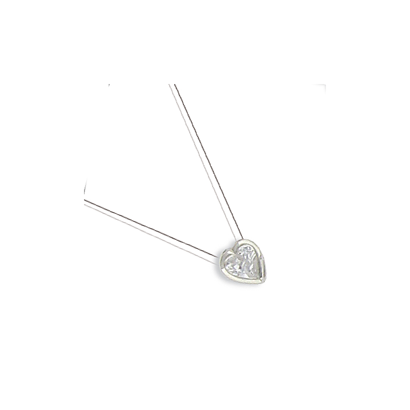 Collier fil nylon Argent et oxyde blanc