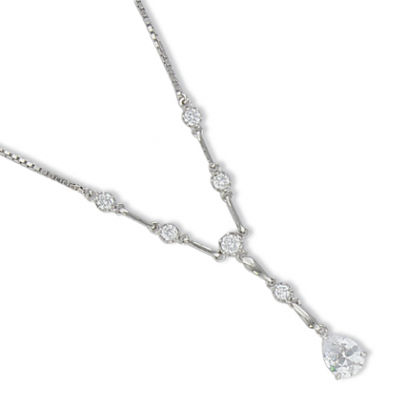 Collier argent oxyde en 42 cm 