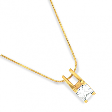 Collier plaqué or oxyde blanc 42 cm