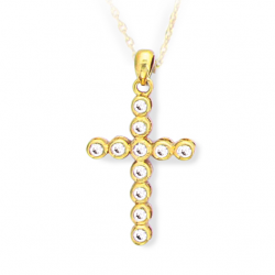 Pendentif croix plaqué or oxyde