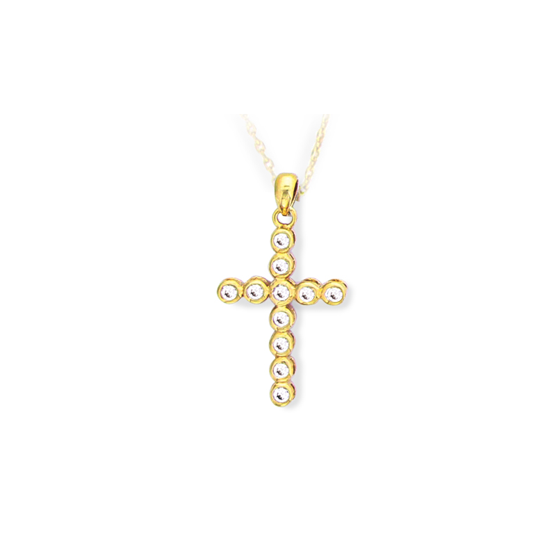 Pendentif croix plaqué or oxyde