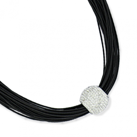 Collier acier cristaux en 45 cm