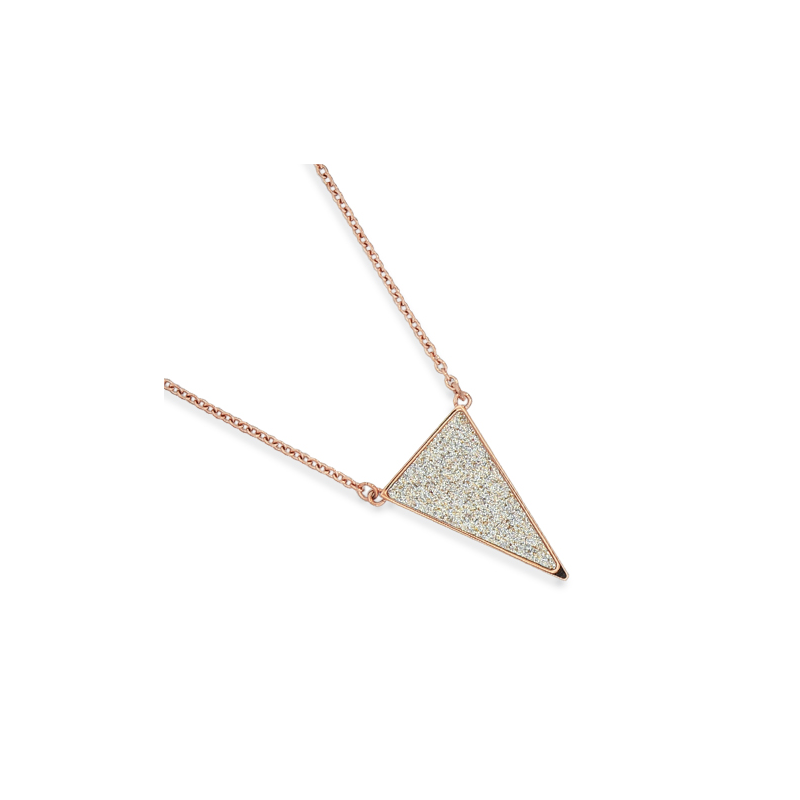 Sautoir acier rose en 65 cm