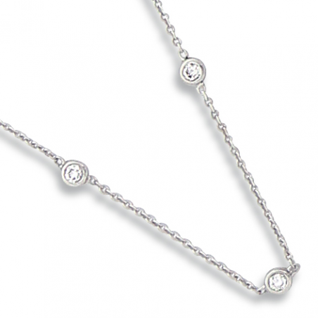 Collier or gris / Diamant 0.080 ct / En 42 cm