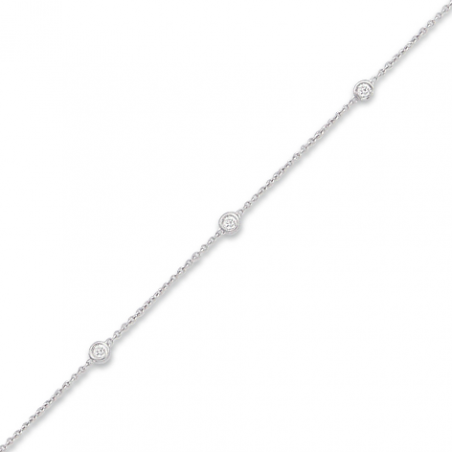 Bracelet or gris / Diamant 0.075 ct / En 18 cm