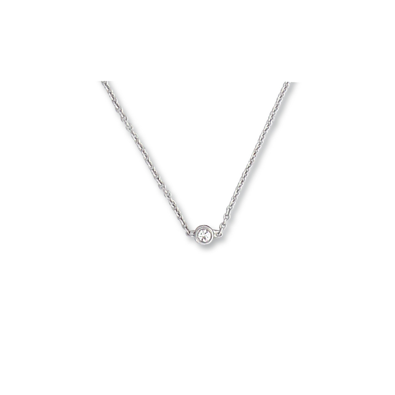 Collier en or gris / Diamant 0.025 ct/ En 42 cm