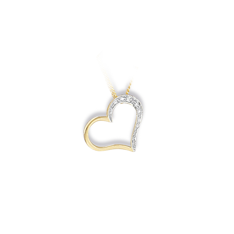 Pendentif coeur en or et oxyde