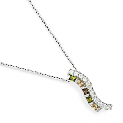 Collier argent oxyde en 38 cm