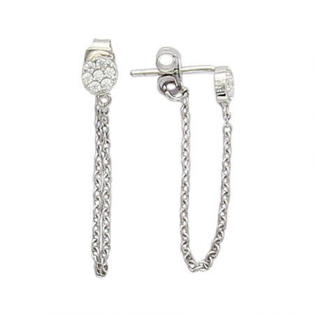 Boucles d'oreilles chaine argent