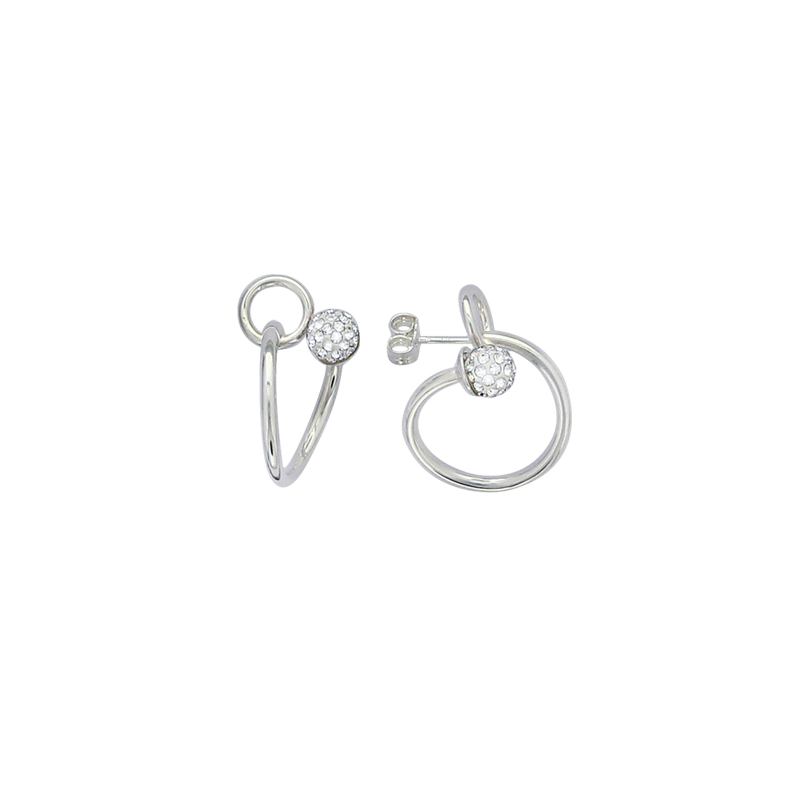 Boucles d'oreilles argent strass