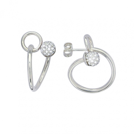 Boucles d'oreilles argent strass