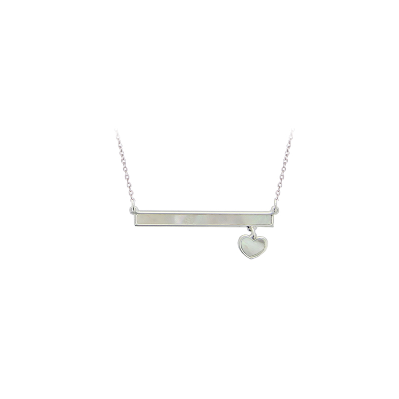 Collier argent nacre
