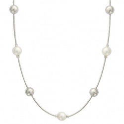 Collier argent perle d'imitation