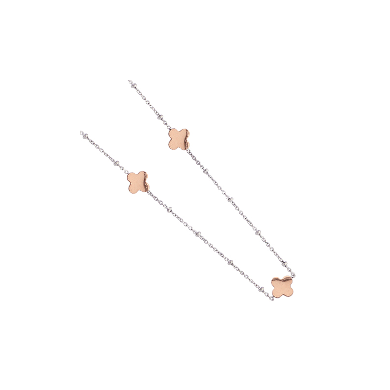 Sautoir acier bicolore