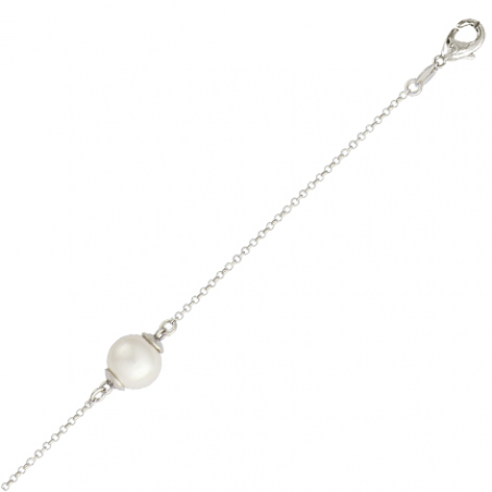 Bracelet argent perle blanche