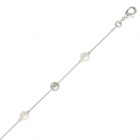 Bracelet argent perle et boules