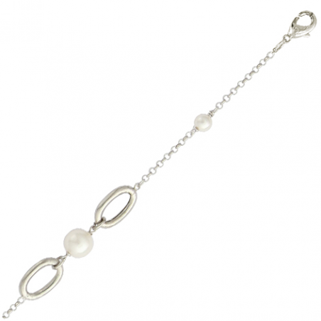 Bracelet argent perle blanche