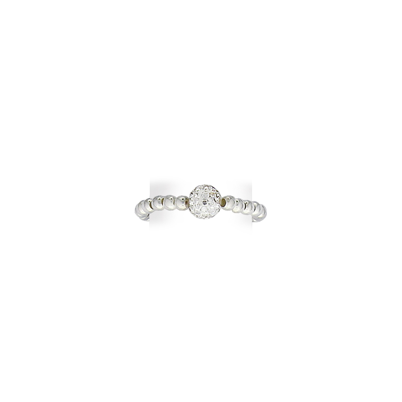 Bague argent cristal blanc