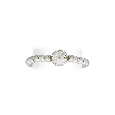 Bague argent cristal blanc