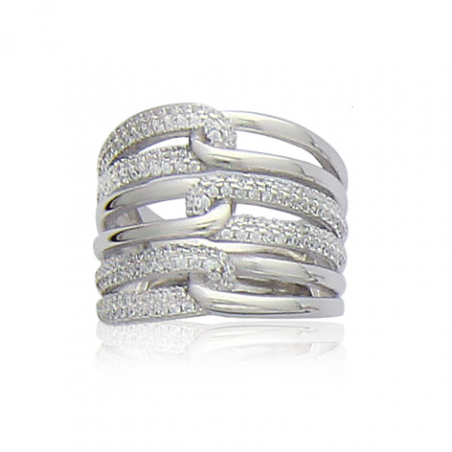 Bague large argent OZ