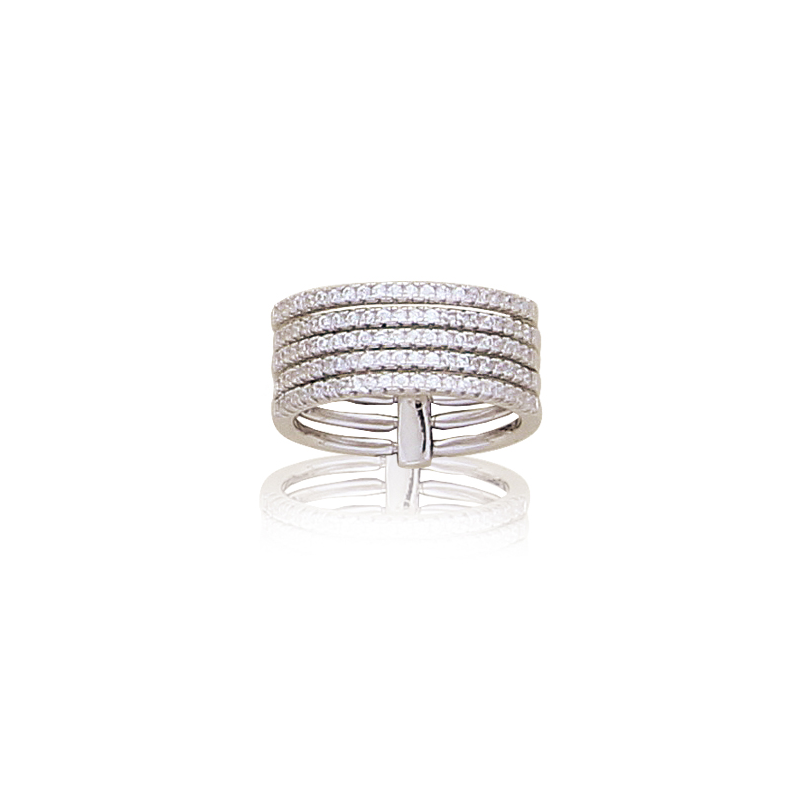 Bague 5 rangs argent OZ