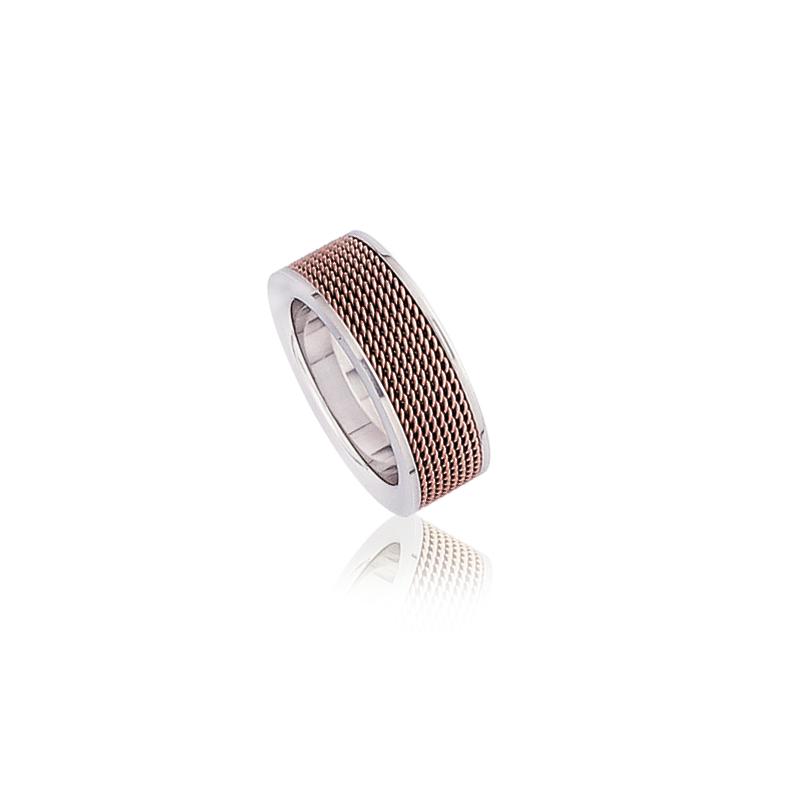 Bague acier rose