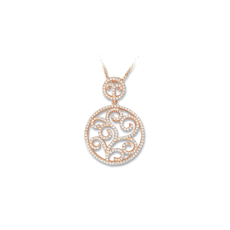 Pendentif plaqué or rose oxyde 