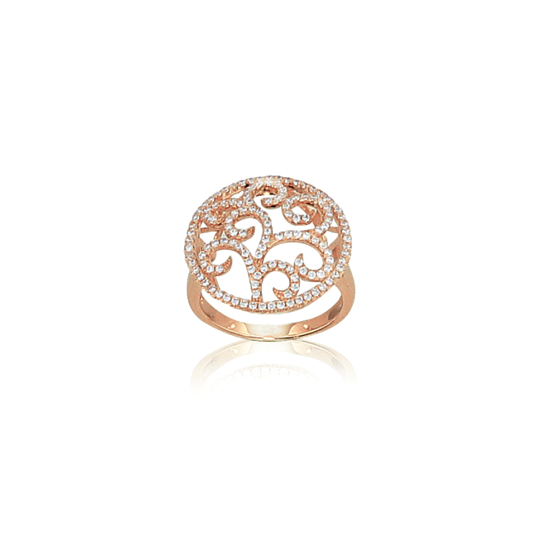 Bague plaqué or rose oxyde 