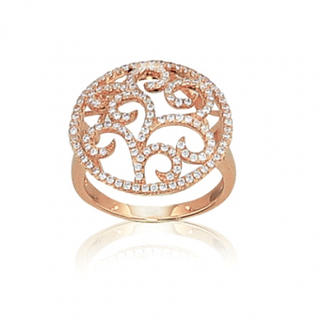 Bague plaqué or rose oxyde 