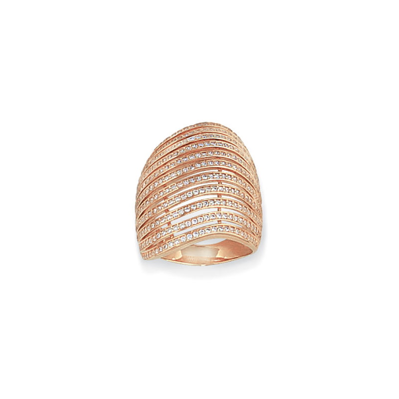 Bague plaqué or rose oxyde