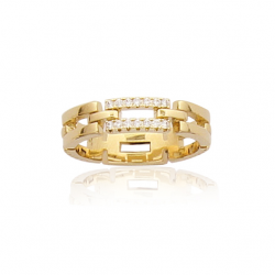 Bague plaqué or oxyde