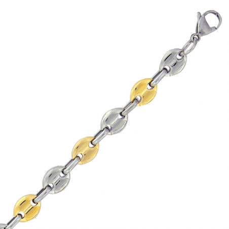 Bracelet acier grain de café en 23cm