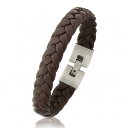 Bracelet acier cuir