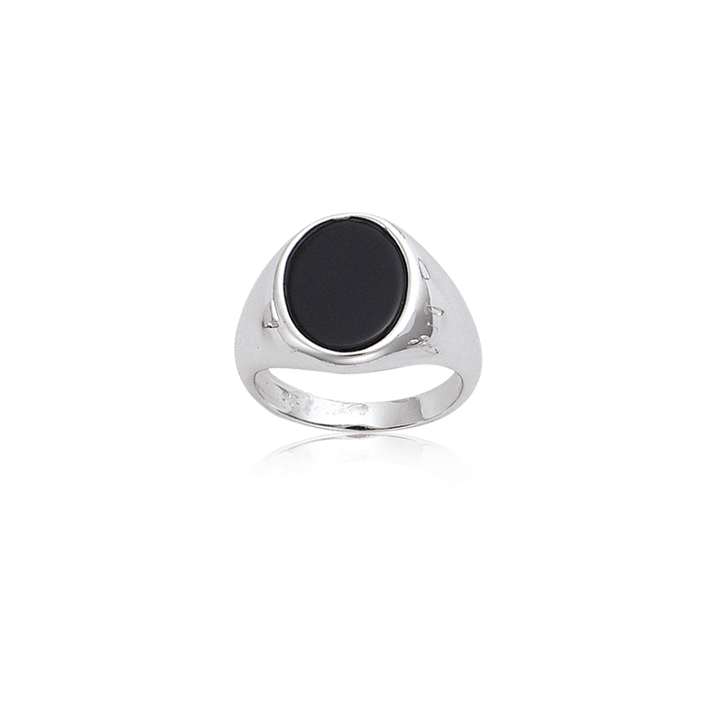 Chevalière argent onyx 