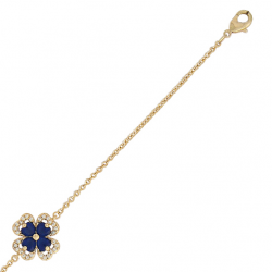 Bracelet saphir plaqué or et oxyde 