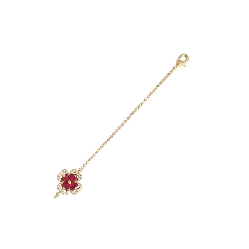 Bracelet rubis plaqué or et oxyde