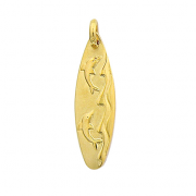Pendentif Dauphins Plaqué Or - Bijou Fantaisie Occasion (déjà Porté)