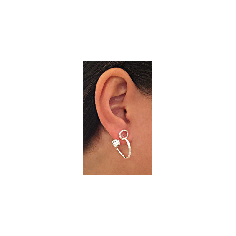 Boucles d'oreilles argent strass