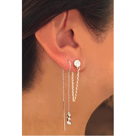 Boucles d'oreilles chaine argent