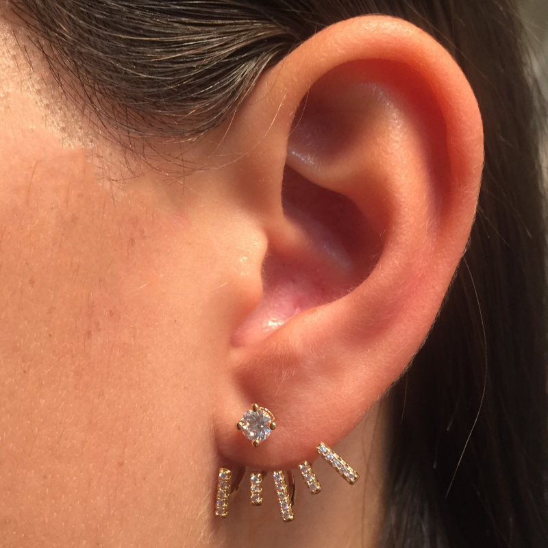 Boucles d'oreilles balancier plaqué or oxyde