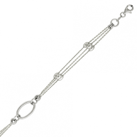 Bracelet argent, motifs olivettes en 19 cm