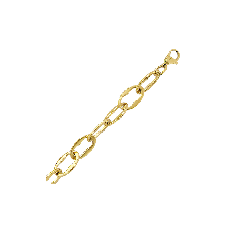 Collier en acier doré, maille fantaisie, 47 cm
