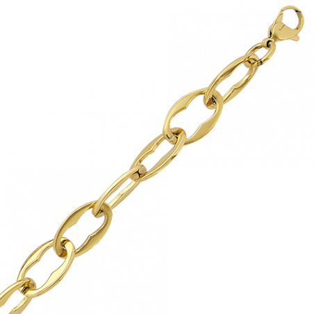 Collier en acier doré, maille fantaisie, 47 cm